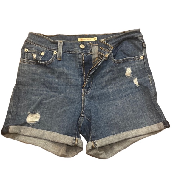 Levi's Pants - Levi’s stretch denim shorts mid length high rise stretch 28 distressed